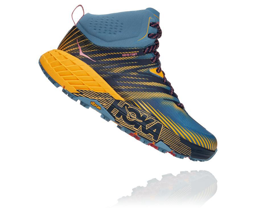 Hoka One One Trailsko Dame - Speedgoat Mid Gore-Tex 2 - Blå - 316079INT